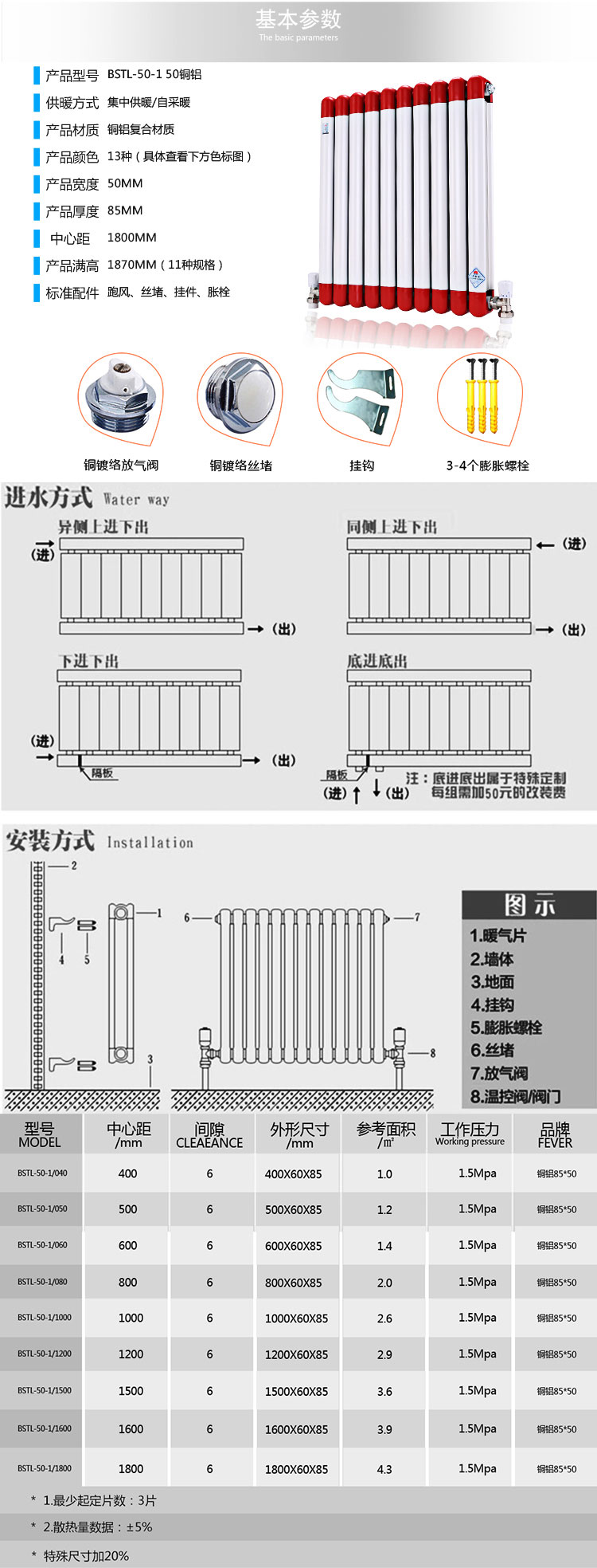 暖气片参数